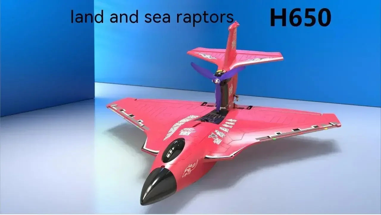 RC Lightweight and Crash-Resistant Raptor H650 All-Terrain Remote-Controlled Aircraft for Water, Land, and Air Fun