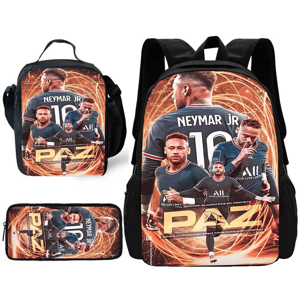 Durable School Backpack Football Themed With Lunch Bags And Pencil Bags For Boys And Girls - ToylandEU