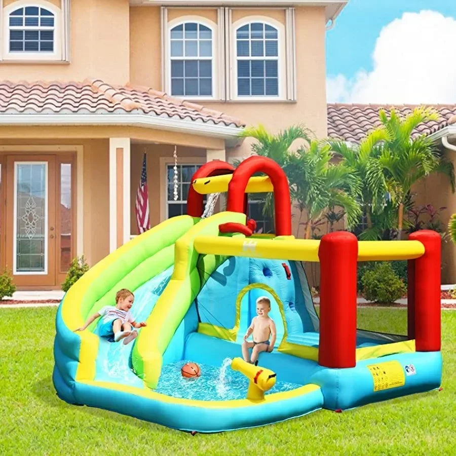 Inflatable Water Slide Bounce House With Splash Pool