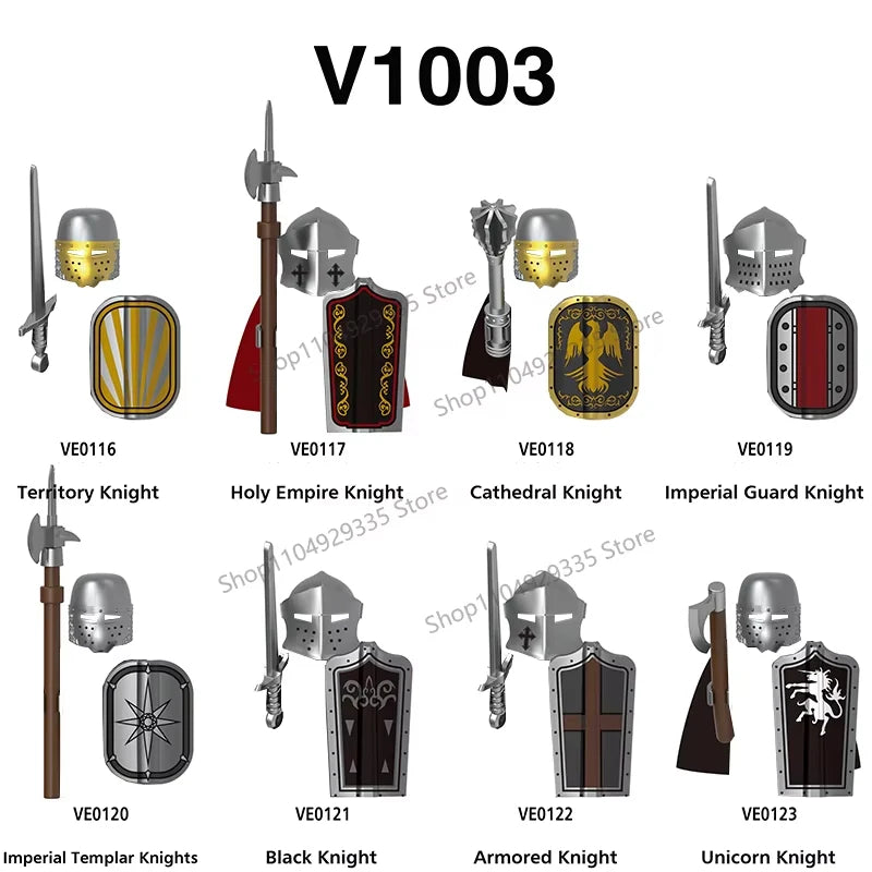 Micro Blocks | Medieval Knight Figures | Plastic Model Kit | Ages 14 Plus