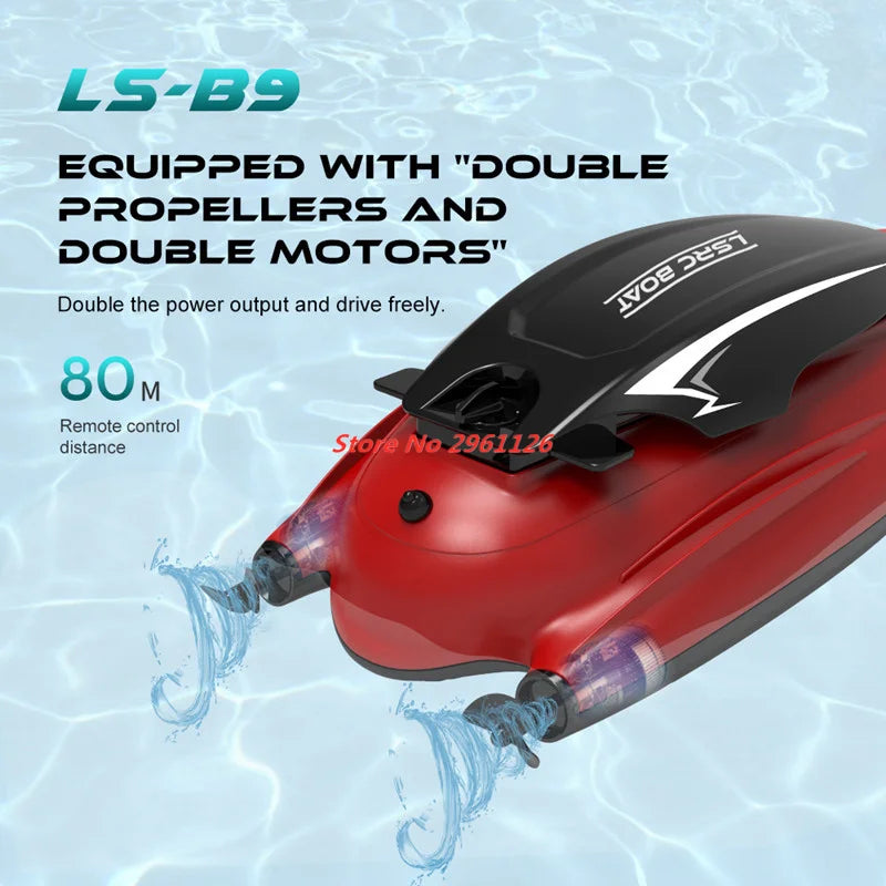 RC 25KM/H Waterproof Rechargeable Electric Remote Control Speedboat - 100M Range, 30 Min Flight Time, Ideal Summer Water Toy for Ages 14+