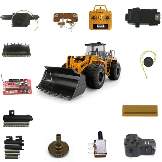 Alloy Front/Rear Drive Gear Box and Push Bucket Set with Receiving Board for  583 1/14 22-Way Loader Model - ToylandEU