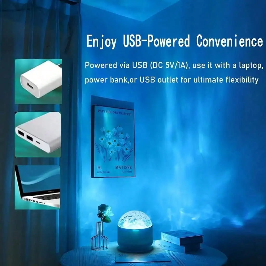 Ocean Wave Projector | 16 LED Colors | Remote Control | Bedroom Decor