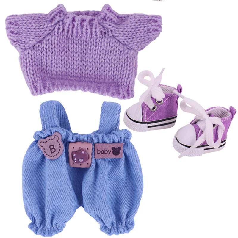 Doll Sweater Overall Shoes 3Pcs Set For Labubu Clothes - ToylandEU