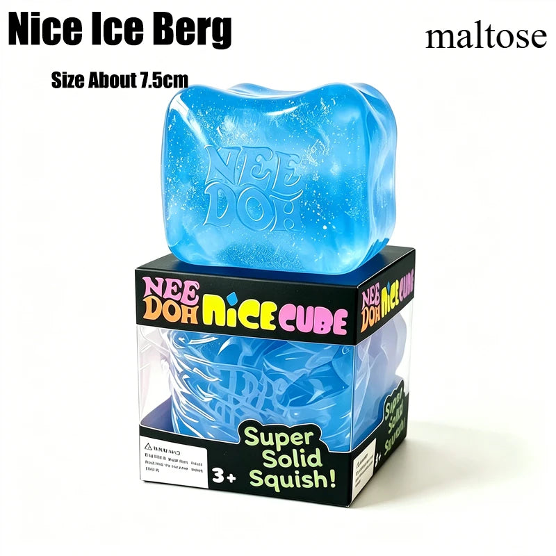 Sensory Knead Cube | Translucent Ice Texture | 7.5 Cm Anxiety Relief Toy