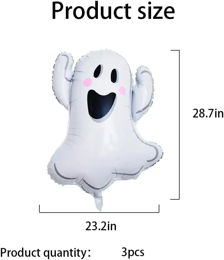 White Ghost Balloons | Halloween Horror Theme | Round Latex Set | Indoor Decor