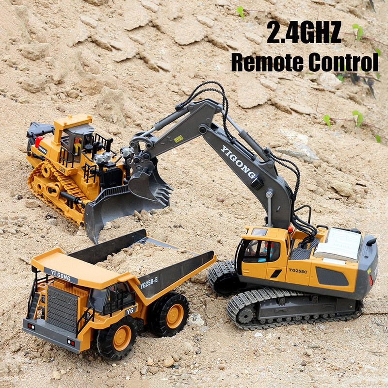 RC Car Children's Remote Control Excavator Dump Truck Bulldozer Electric Toy - ToylandEU