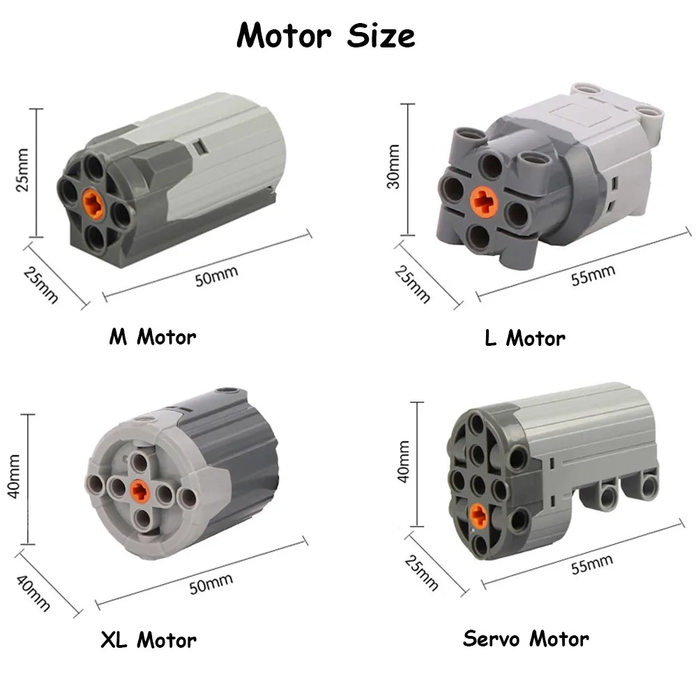 5PCS Power Functions Set: M Motor 8883, XL Motor 8882, AA Battery Box - ToylandEU