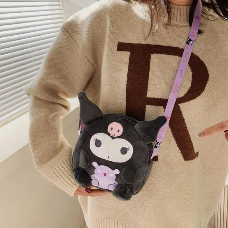 New Kawaii Sanrio Plush Backpack featuring Kuromi, Cinnamoroll, and Pompompurin My Melody - ToylandEU