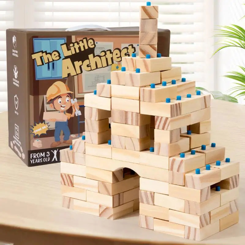 Montessori Wooden Stacking Blocks - Fun Educational Toy for Kids