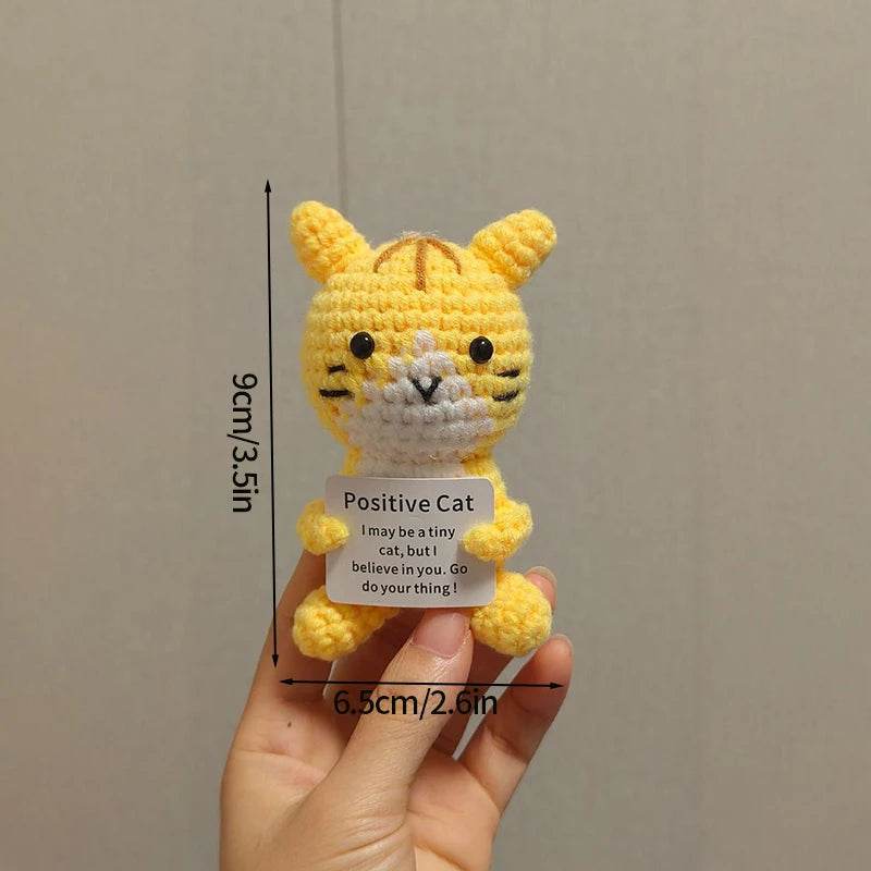 Funny Handmade Positive Energy Bee Doll With Card Home Room Decoration Crochet Knitting Shark Doll Ornament Christmas Party Gift - ToylandEU