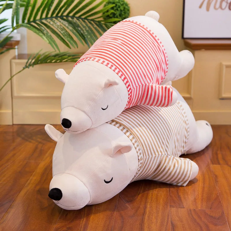 35-95CM Kawaii Dressed Polar Bear Stuffed Animals Big Size Super Soft Toyland EU