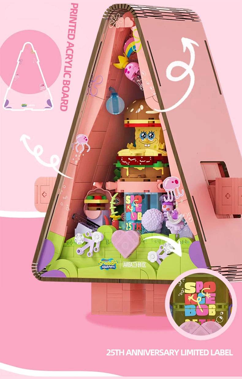 Spongebob Cartoon Krusty Krab Restaurant Building Blocks Toy - ToylandEU