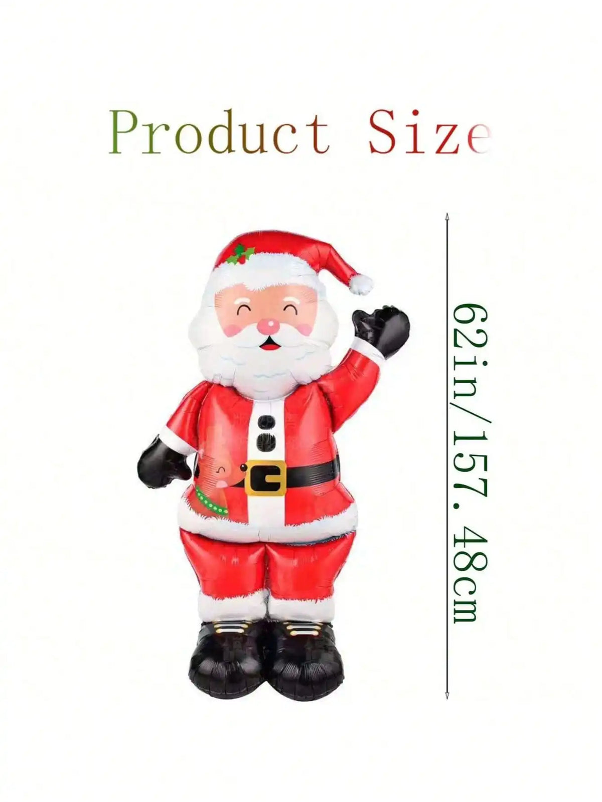Santa Foil Balloon | 62 Inch Standing | Squinting Face | Holiday Party