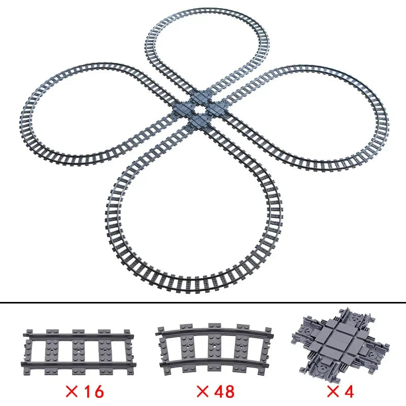 Train Track Building Blocks | Compatible With LEGO | Bridge Cross Track | Cross Track Set