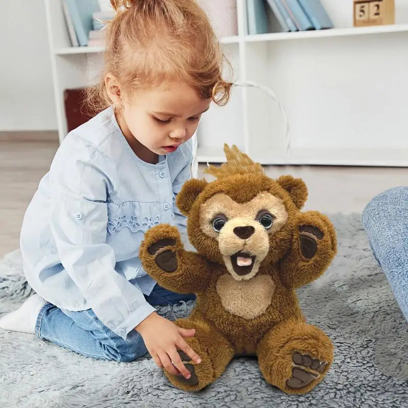 40cm Interactive Plush Curious Bear - Cuddly Companion for Kids