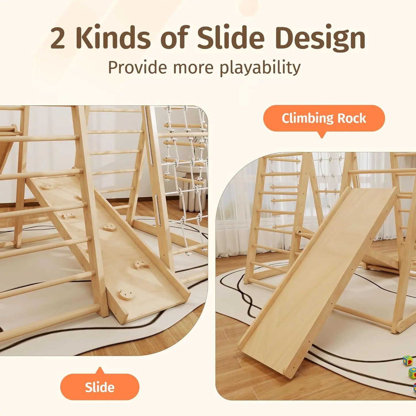 Indoor Jungle Gym Montessori Climbing Playground For Toddlers