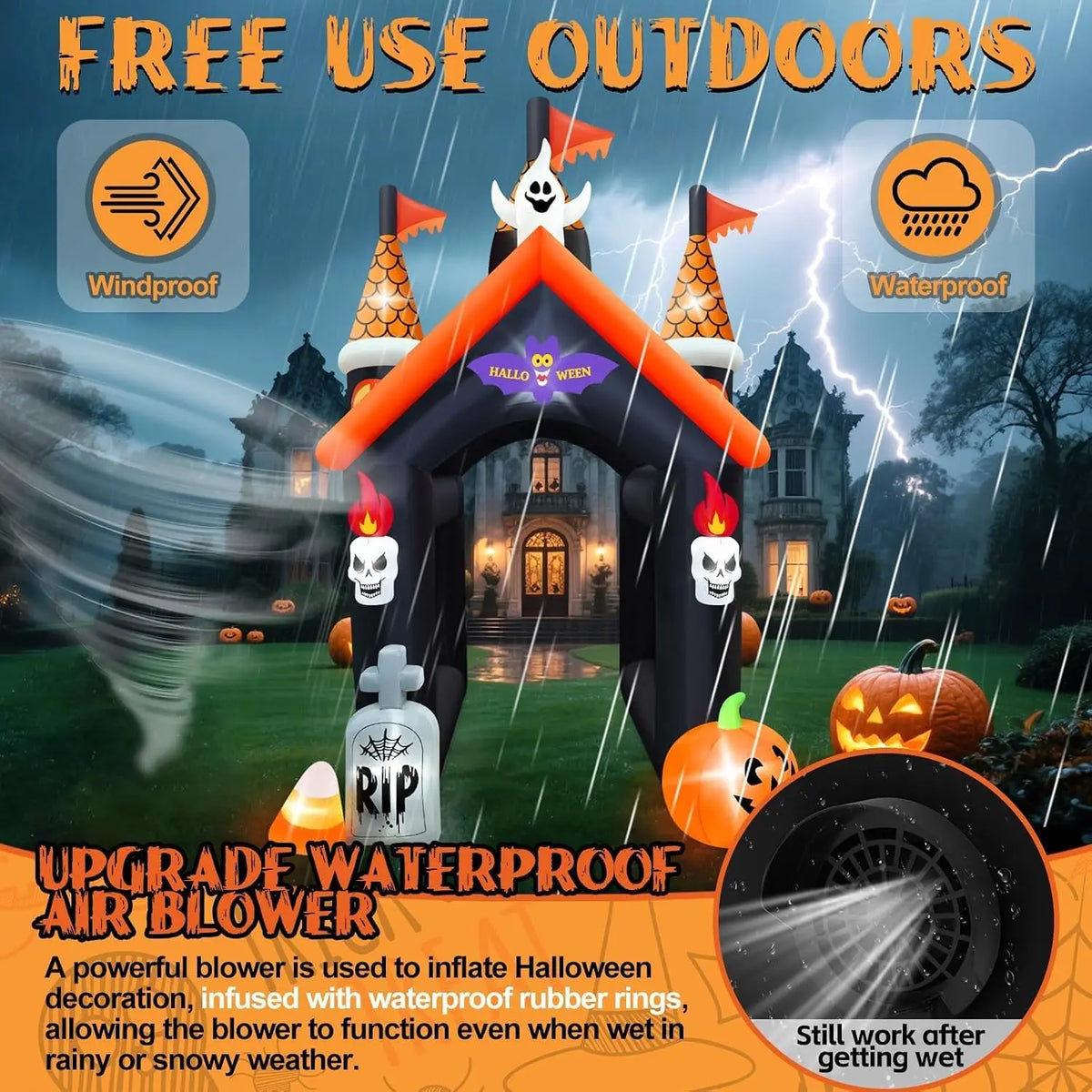 Halloween Inflatable Archway | 12ft Height | Haunted House Theme