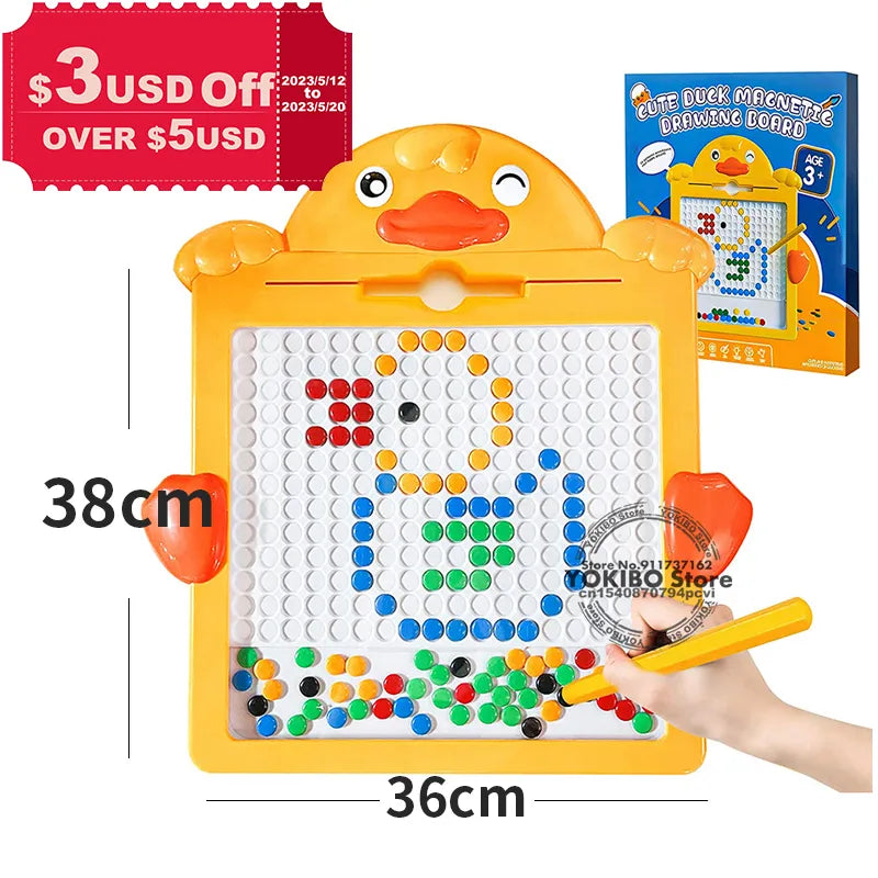 Magnetic Doodle Board for Kids with Pen Beads and Drawing Booklets