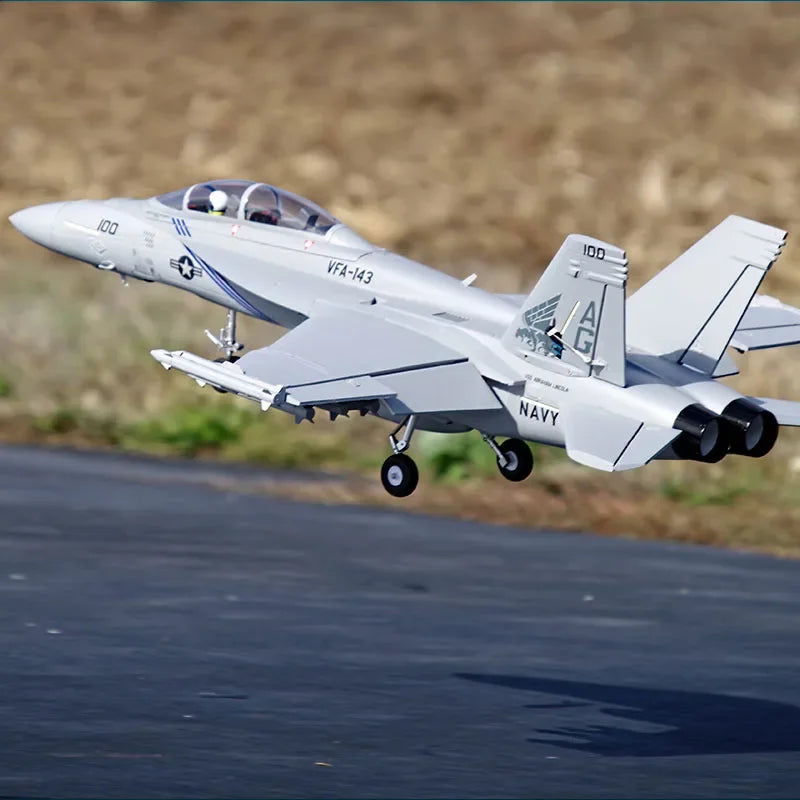 RC Fighter Jet | 70mm EDF F/A-18F Super Hornet V2 | 6S 6CH Retracts & Flaps | FMS PNP