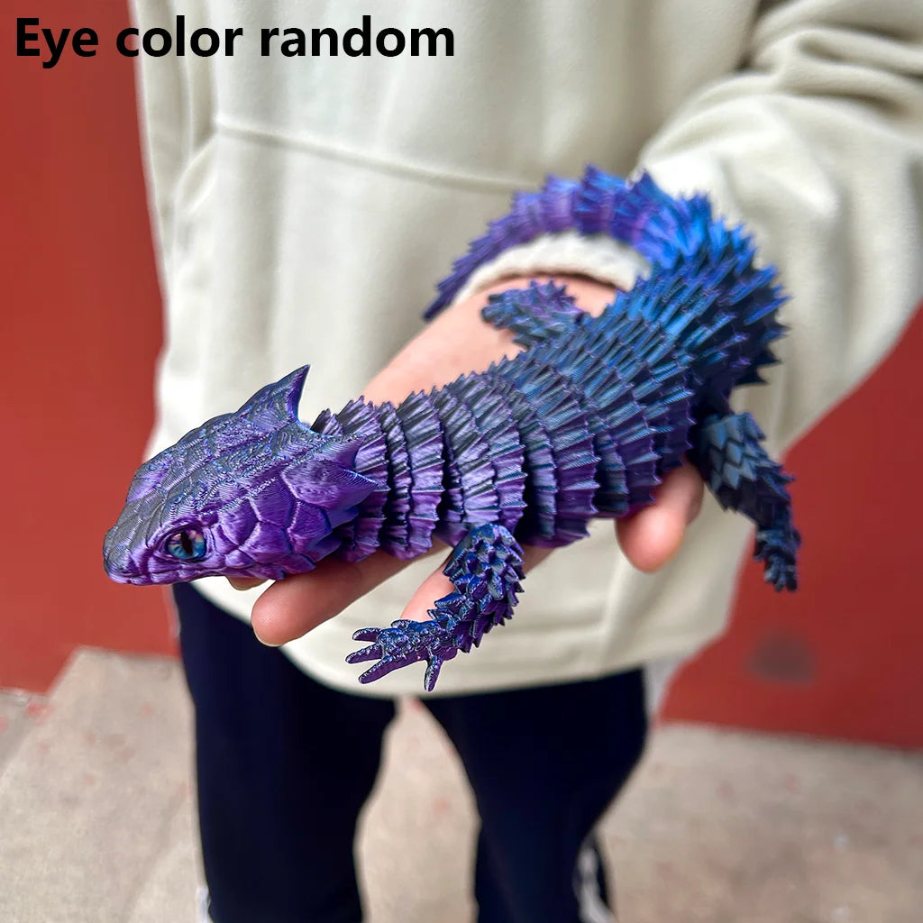 Vibrant 3D Printed Lizard Statue For Colorful Home Decor Gift