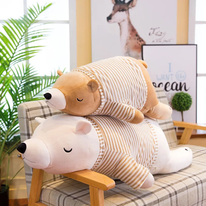 35-95CM Kawaii Dressed Polar Bear Stuffed Animals Big Size Super Soft Toyland EU