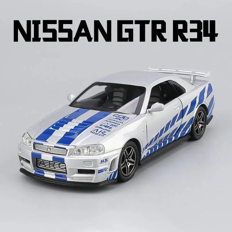 1:32 GTR GT-R R35 R34 Supercar Alloy Car Model Diecasts & Toy Vehicles Toy Cars Kid Toys For Children Gifts Boy Toy - ToylandEU