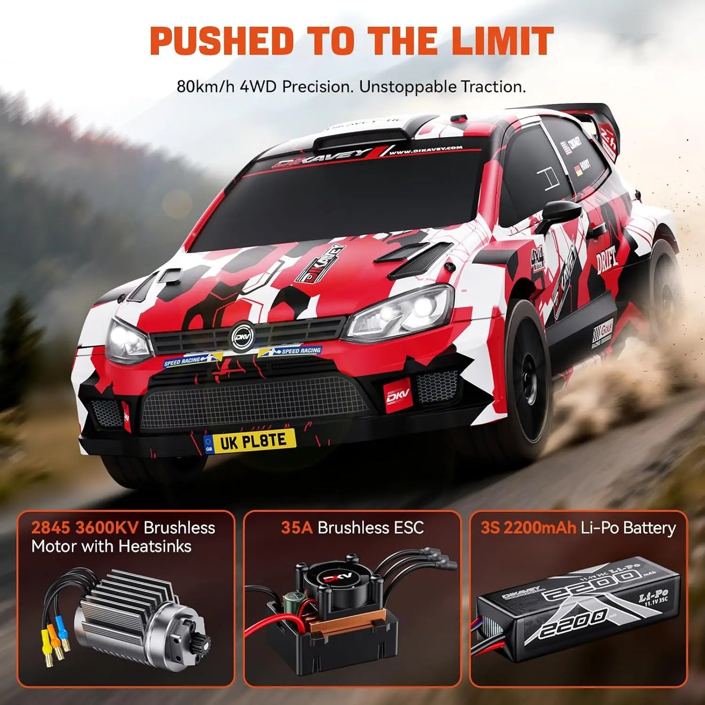 One Twelfth RC Rally Car 50 MPH Brushless 4WD Racer