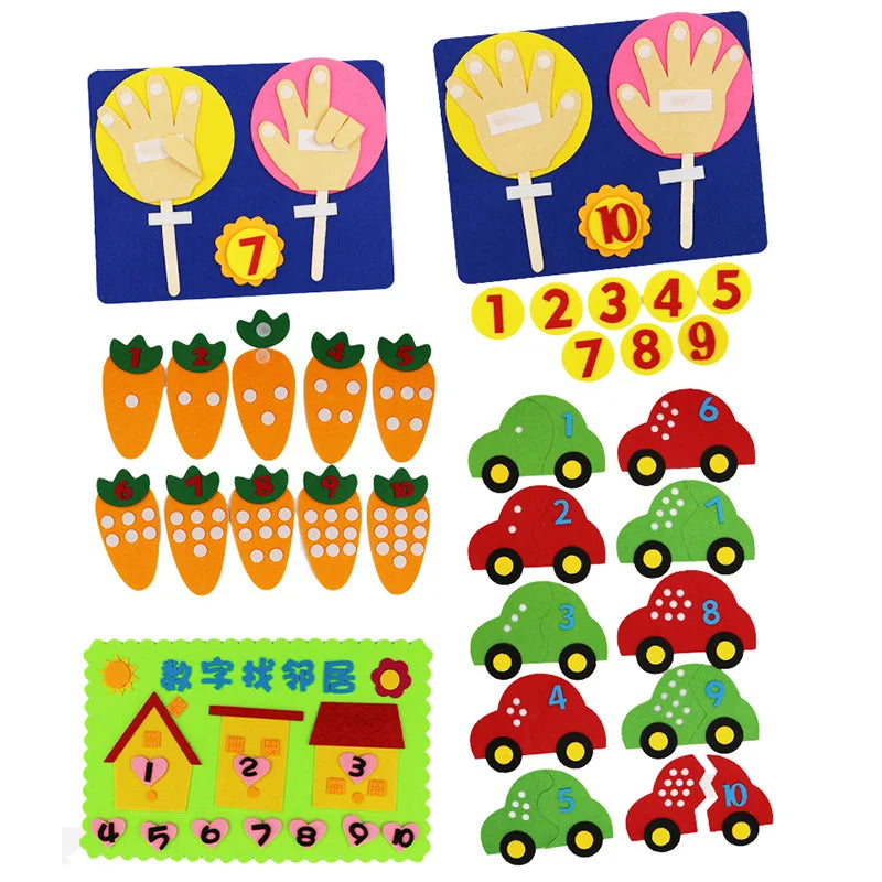 Felt Finger Numbers Math Toy Digital Educational Aids Children - ToylandEU