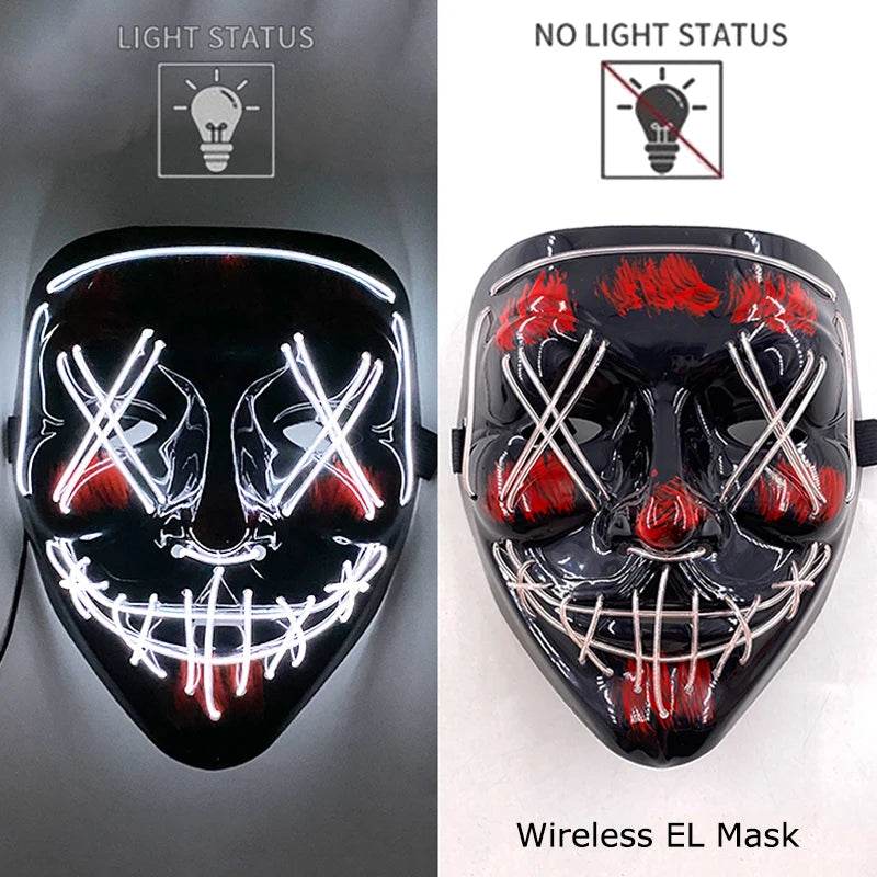 Premium LED Mask Purge Neon Glow For Halloween Cosplay - ToylandEU