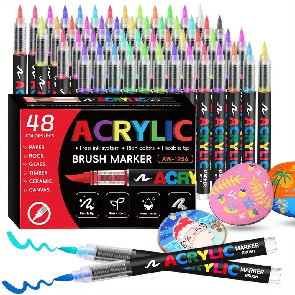 Acrylic Markers | 48 Color Set | Toylandeu™