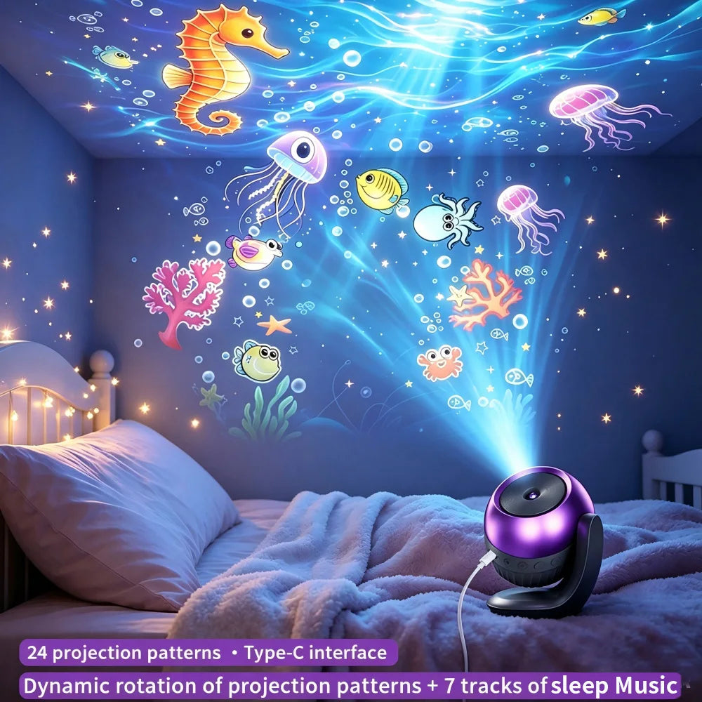 Galaxy Projector | 24 LED Modes | Rotating Starry Sky | Kids Night Light