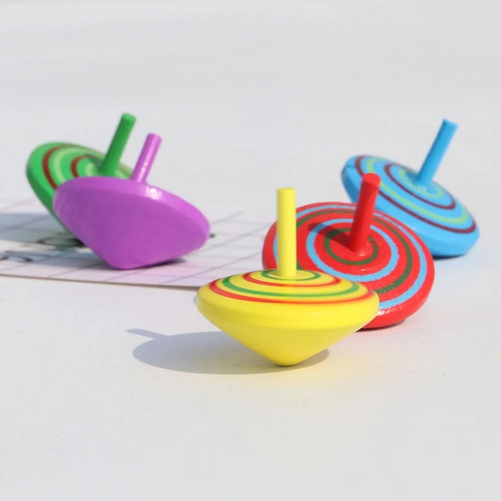 Colorful Wooden Gyroscope Toys Set - Pack of 10 - ToylandEU