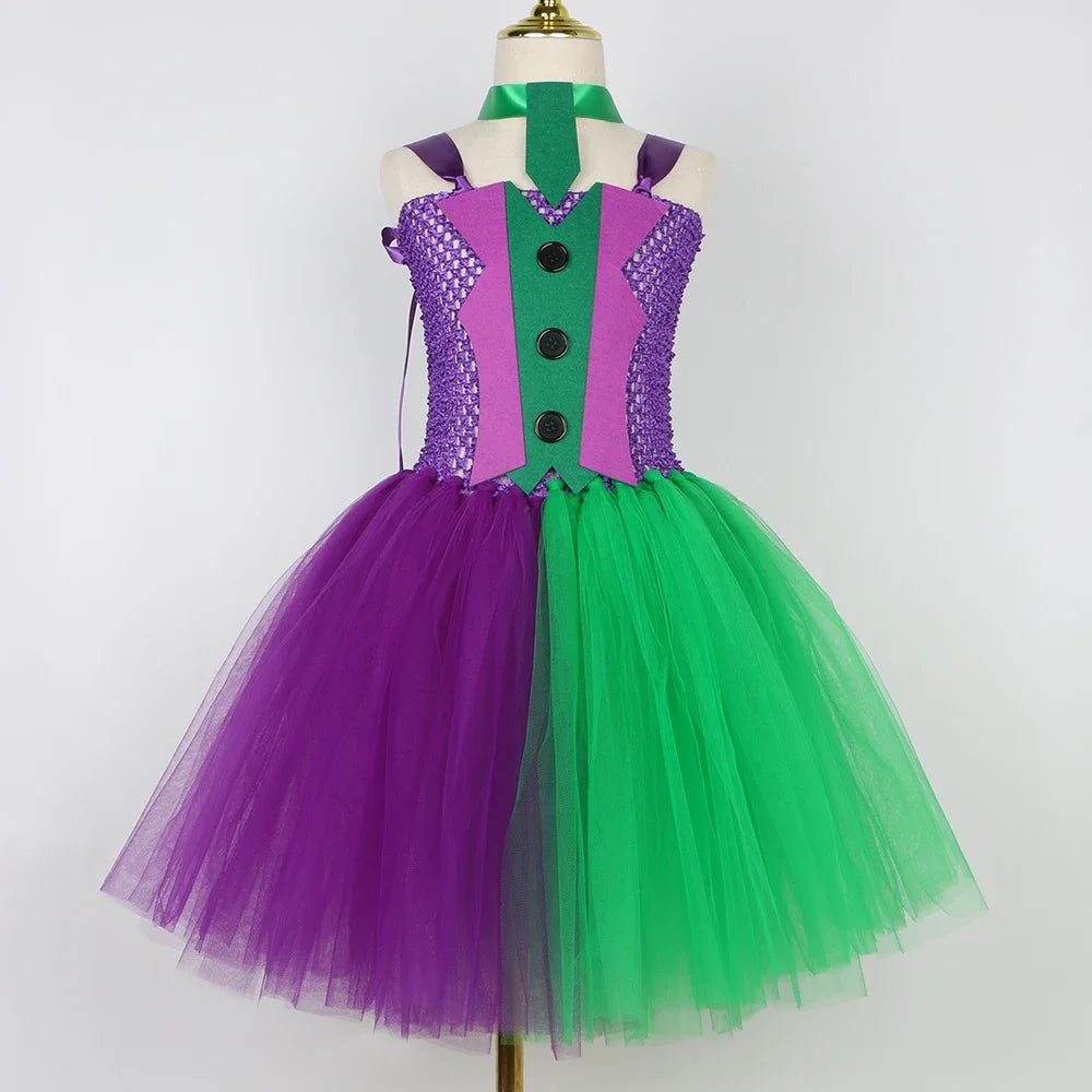 Girls' Bat Joker Tutu Costume - Fun Halloween & Carnival Dress