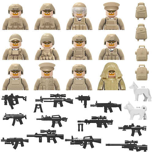 Military Army and Police Building Blocks Figures Set, including WW2 Soldier and SWAT Officer Toys ToylandEU.com Toyland EU