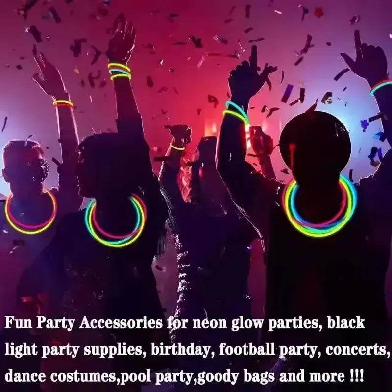 50/100Pcs Fluorescence Sticks Party Multicolor Glowing Stick Bright Colorful Light Bright Bendable Glow Bracelet Party Supplies - ToylandEU