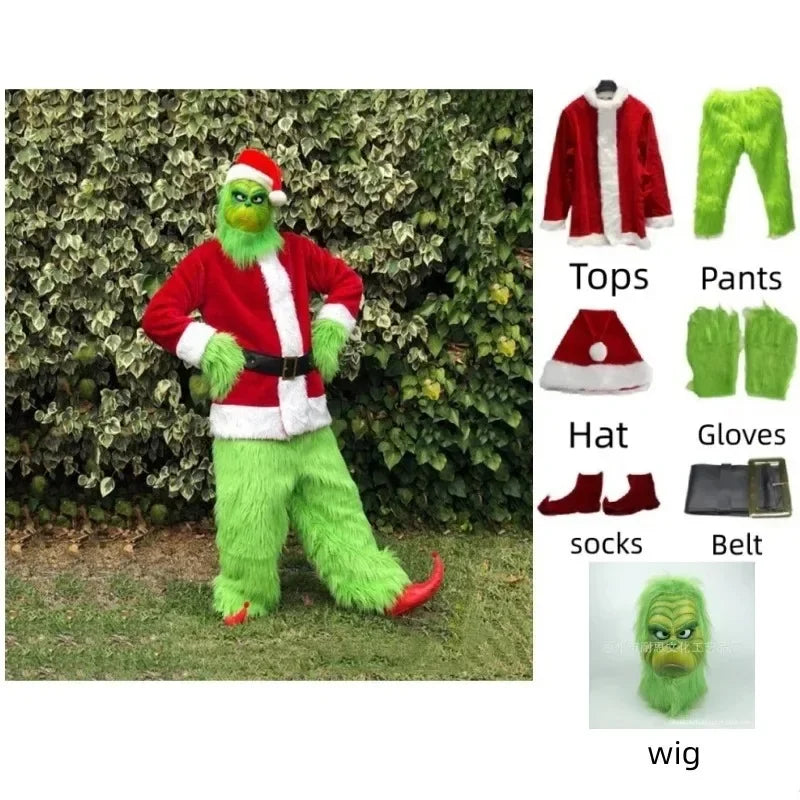 Green Monster Halloween Costume | Faux Leather | Adult Set With Mask
