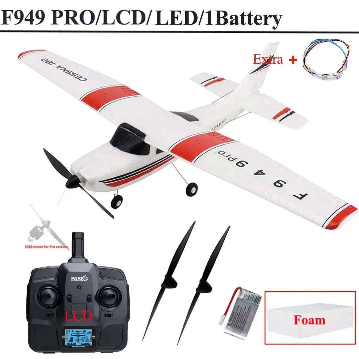 WLtoys 2.4G F949 LCD Version RC Airplane Cessna 182 RTF - ToylandEU