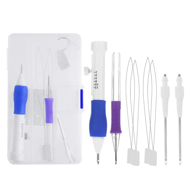 Embroidery Magic Pen DIY Kit - Punch Needle Stitching Tools for Sewing and Weaving Accessories