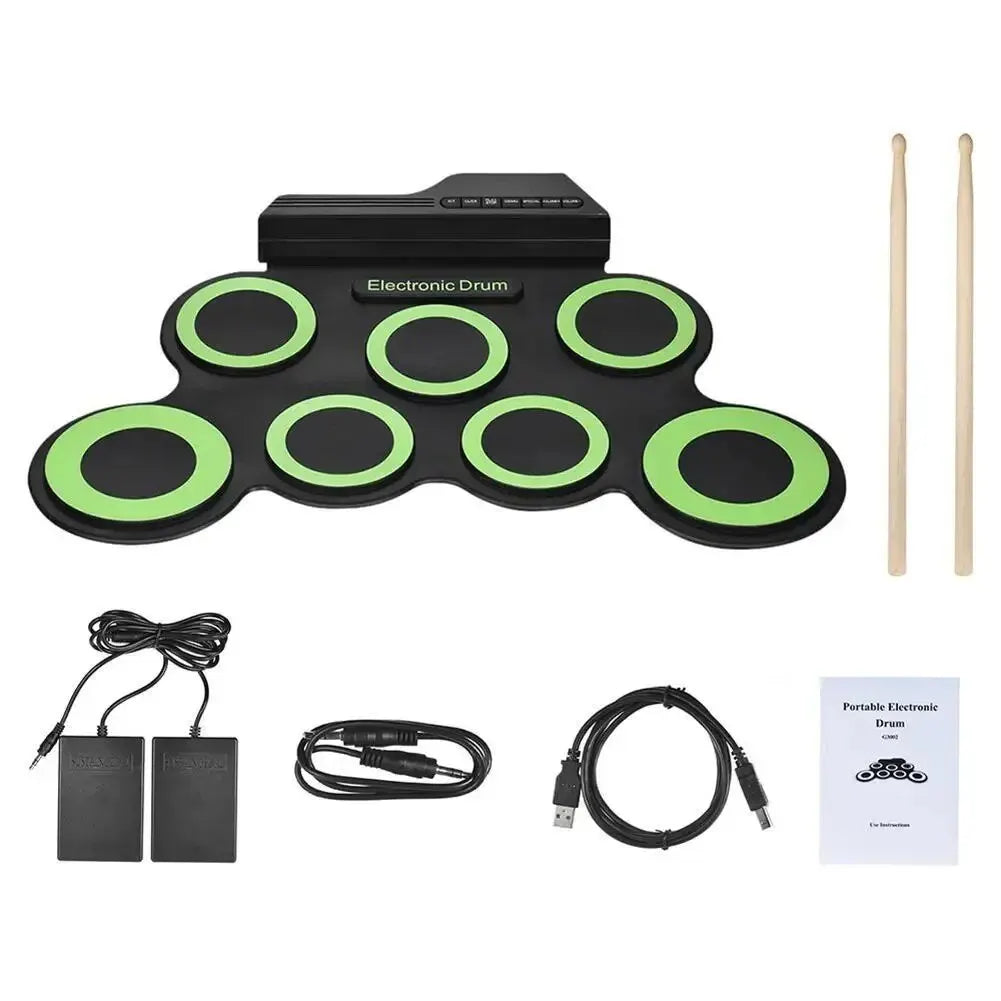 Foldable Silicone Usb Electronic Drum Pad Kit For Portable Practice