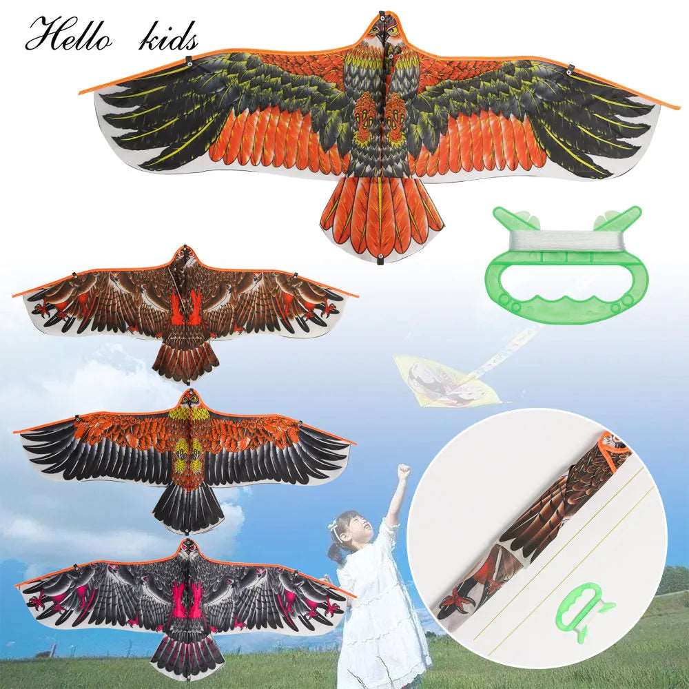 1.1m Eagle Kite with 30 Meter Kite Line for Outdoor Family Fun - ToylandEU