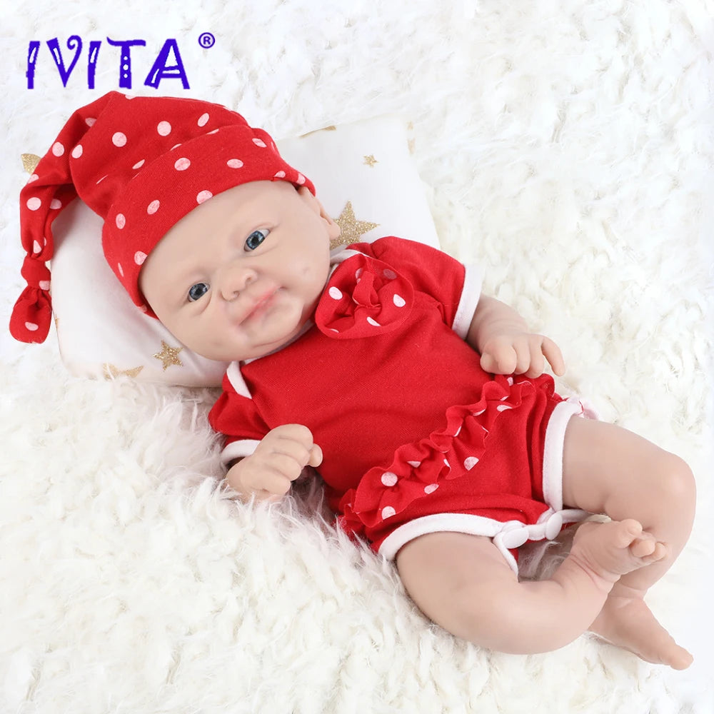 IVITA 14" 1.5kg Realistic Full Body Silicone Reborn Doll "Coco" - Lifelike Baby Girl Toy for Kids and Collectors by ToylandEU