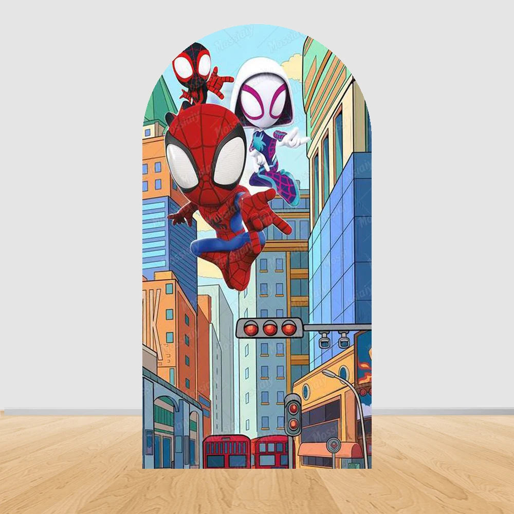 Arch Backdrop | Spider-Man Theme | Polyester | Customized