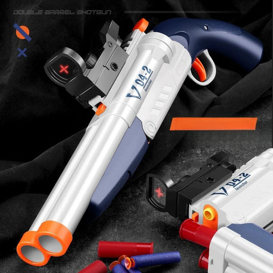 Double Barrel Toy Gun | Soft Bullets | Manual Operation | For Ages 14 Plus