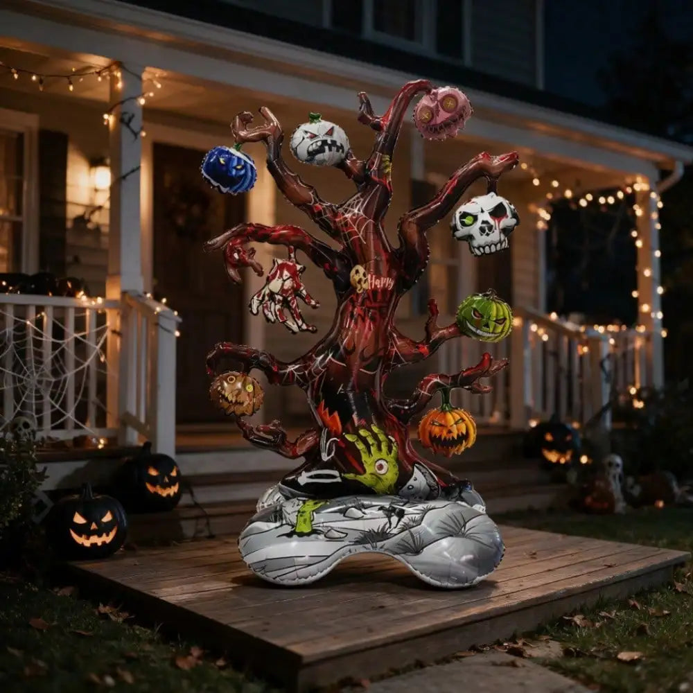 Standing Foil Balloon | Haunted Tree Shape | 3D Halloween Decor | Party Use