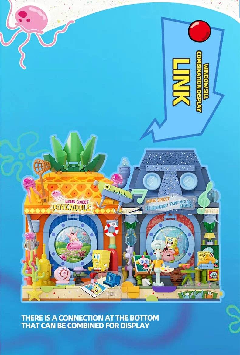 Spongebob Cartoon Krusty Krab Restaurant Building Blocks Toy - ToylandEU