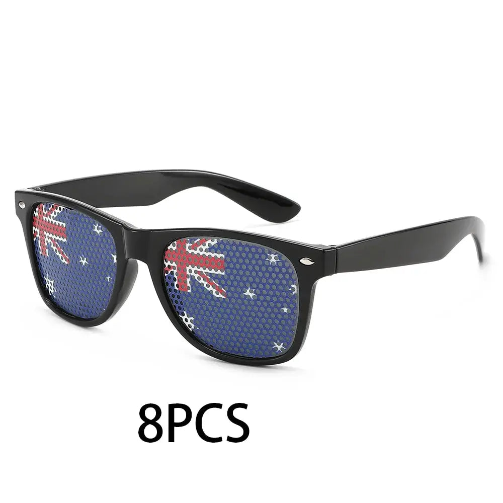 8PCS HD Vision Flag Sunglasses Football Match Fans Sun Glasses Comfortable Anti-slip Legs Sports Party Eyewear - ToylandEU