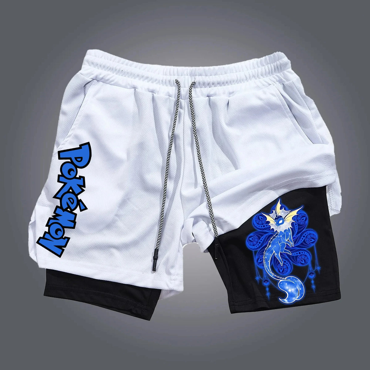 Men's Anime Shorts | Pokemon Graphic | Fake Two Piece | Gym Street