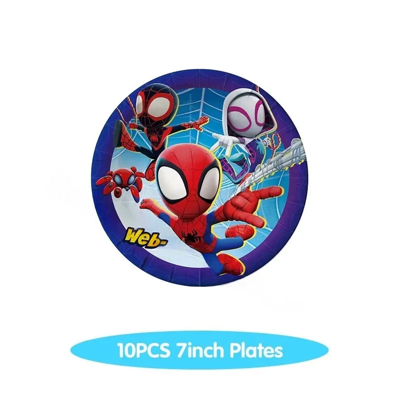 Spider Hero Tableware Kit | Birthday Party Supplies | Plates Cups Tablecloth