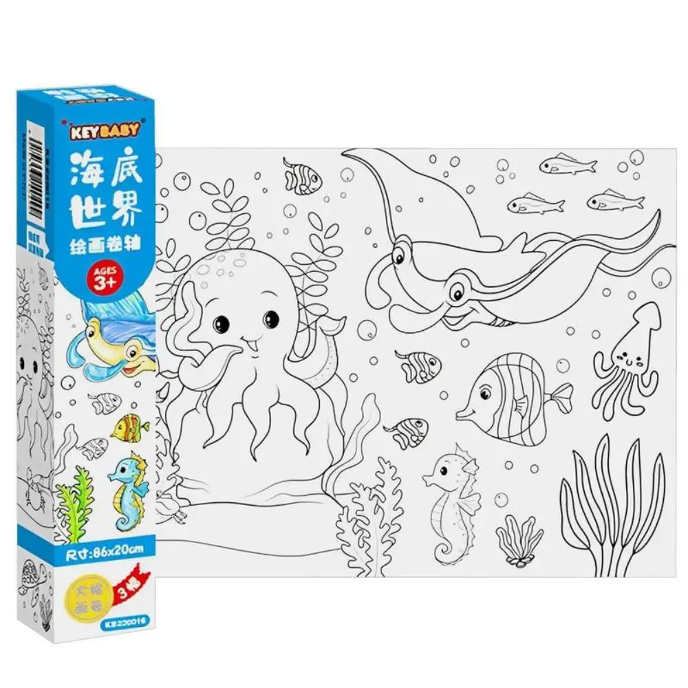 Dinosaur Drawing Roll of Paper Funny Animal Space Children Coloring - ToylandEU